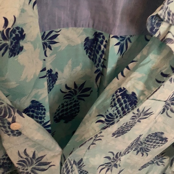IZOD Pineapple Print Chambray Men's Shirt - Picture 9 of 10